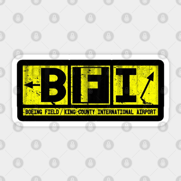 BFI Boeing Field Airport Code Taxiway Sign Sticker by DesignedForFlight